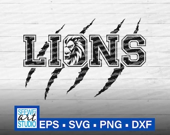 Lion svg, Lions svg, Lions scratches svg, Lions Pride football mom, Lions School Spirit, Lions Mascot svg, Lion Claws Marks png Lions Cheer