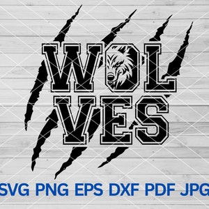 Wolf svg, Wolves svg, Wolves scratches svg, Wolves Pride svg, football mom, Wolves School Spirit, Wolves Mascot svg, Wolves Claws svg png