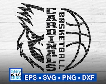 High School Cardinals Basketball SVG, Cardinal SVG Cardinals SVG, maskotka Cardinal SVG, Cardinal school pride cut file cricut, Basketball SVG