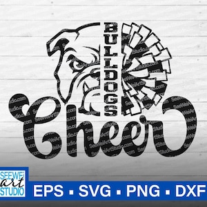 Bulldogs Cheer svg, Cut file for Cricut, Bulldogs School spirit, Bulldogs Mascot svg, Pom Pom svg, Bulldogs Pride, Bulldogs Cheer Mom svg image 1