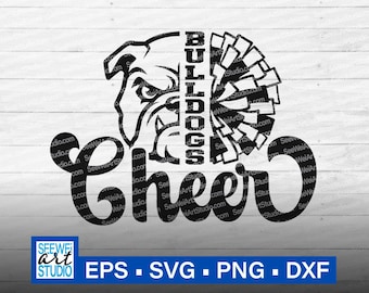 Bulldogs Cheer svg, Cut file for Cricut, Bulldogs School spirit, Bulldogs Mascot svg, Pom Pom svg, Bulldogs Pride, Bulldogs Cheer Mom svg