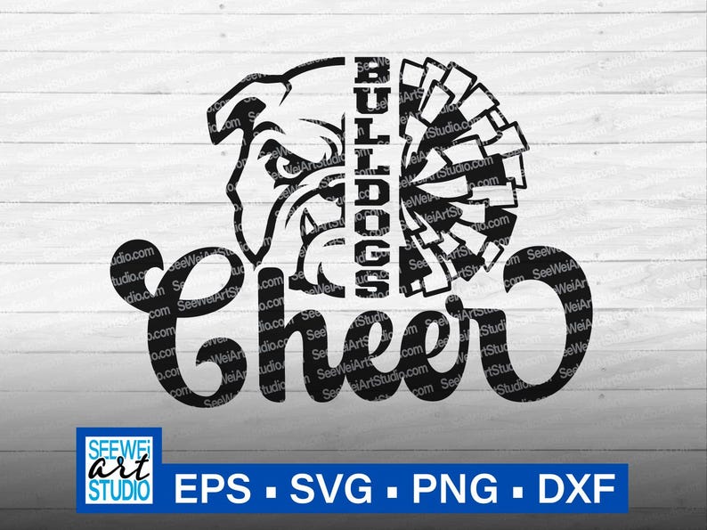 Bulldogs Cheer svg, Cut file for Cricut, Bulldogs School spirit, Bulldogs Mascot svg, Pom Pom svg, Bulldogs Pride, Bulldogs Cheer Mom svg image 1