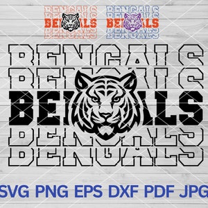 Bengals svg, Bengal svg, Bengals mascot svg, High School Bengals Baseball Football svg Cut Files Cricut, Bengals School Spirit Team sports