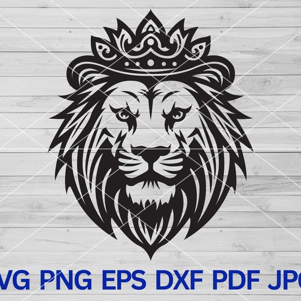 King Lion Svg, Crowned Lion Svg, Lion With Crown svg, Lion Head Svg, Royal Lion in Crown Svg, Lion's King SVG, Royal Lion Crowned Svg, Lions