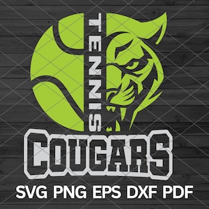 High School Cougars Tennis svg, Cougar svg, Cougars svg, Cougars mascot svg, Cougar School Spirit, Cougars Cheer svg, Cougars Pride svg