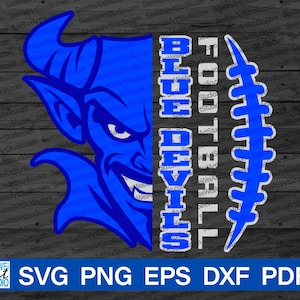 High School Blue Devils Football svg, Blue Devils Maskottchen svg, Blue Devils svg, Blue Devils Schulgeist, Red Devils Cheer svg, Football Mom