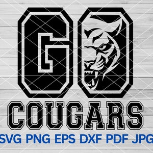 Ga Cougars SVG, Cougar Pride SVG, Cougar SVG, middelbare school Cougars sport sublimatie SVG, Cougars mascotte SVG, Cougar school, Cougars Cheer
