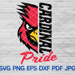Svg Cardinal Pride, Cardinals Cheer, Cardinals mascotte svg, Conceptions par sublimation de fierté de l'école Cardinal coupe fichier cricut svg, svg Cardinal oiseau