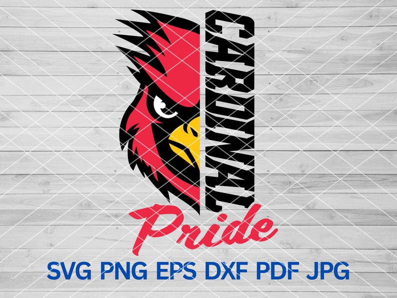 Kardinalpride svg, kardinaler jublar, kardinaler maskot svg, kardinal skolpride sublimeringsdesigner klippfil cricut svg, kardinal fågel svg bild 1
