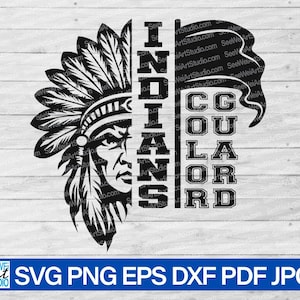 Indians Color Guard svg, Indians svg, Indians mascot svg, Indians svg Cut Files Cricut, Indians School Spirit, Color Guard Mom Shirt svg