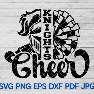 High School Knights Cheer svg, Knights svg, Knights mascot svg, Knights cut file cricut, Knights Cheer mom shirt, Knights Pride, Pom-pom svg