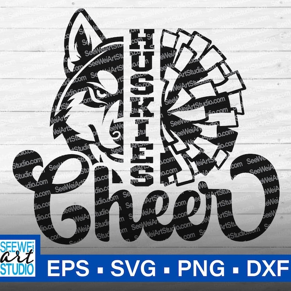 Huskies Cheer svg, Huskies mascot svg, Huskies school spirit, Huskies Pride, Huskies Cheers Mom, Huskies Cheerleading Cut Files Cricut svg
