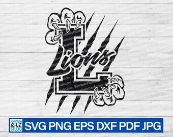 Lions svg, Lions scratches svg, Lions Pride svg, Lions School Spirit, High School Lions Mascot svg, Lion Claws Marks svg, Lions Cheer Mom