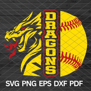 High School Dragons Softball svg, Dragons svg Cricut Silhouette files, Dragons mascot svg, Dragon School Spirit, Dragons Cheer Dragons Pride