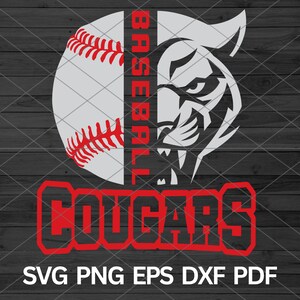 High School Cougars Baseball svg, Cougar svg, Cougars svg, Cougars mascot svg, Cougar School Spirit, Cougars Cheer svg, Cougars Pride svg