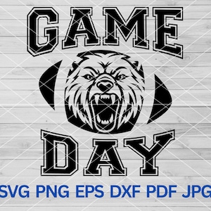 Game Day Bears Football svg, High School Bears Football Sublimation svg, Bear svg, Bears Pride, Bears Football Game Day svg, Bear mascot svg