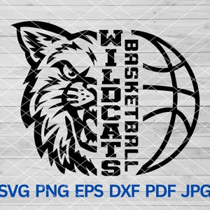 High School Wildcats Basketball svg, Wildcats svg Cut file for Cricut, Wildcats school spirit, Wildcats Mascot svg, Wildcat svg Wildcats svg