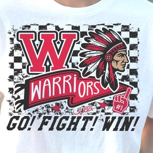 Warriors Go Fight Win PNG, Warriors Sublimation PNG, Warriors Pennant mascot png, Warriors Doodle PNG, Grunge Checkered Warriors Mascot png