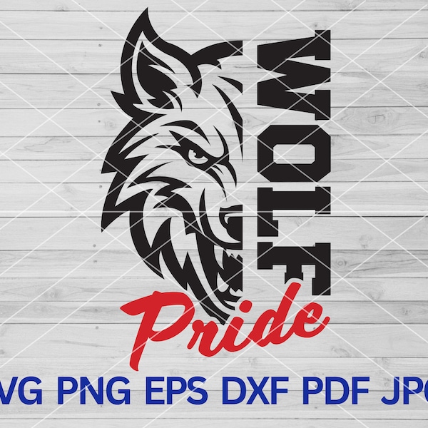 Wolf Pride svg, Wolf Svg, Wolves svg, Wolf Cut file for Cricut, Wolf Mascot svg, High School Wolves Football baseball  school spirit svg