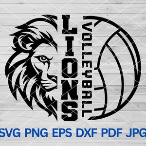 High School Lions Volleyball svg, Lion School Spirit, Lions svg, Lion svg, Lions Mascot svg, Lions Volleyball  Mom svg,  Lions Cheer Pride