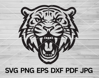 Tiger svg, Tigers svg, Tiger Head png, Roaring Tiger svg, Tiger Mascot svg, Tiger Cut Files Cricut, Tiger Head Silhouette, Tiger Face svg