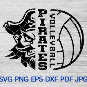 High School Pirates Volleyball svg, Pirates svg, Pirates mascot svg, Pirates svg Cut Files Cricut, Pirates Team Spirit, Pirates Cheer svg