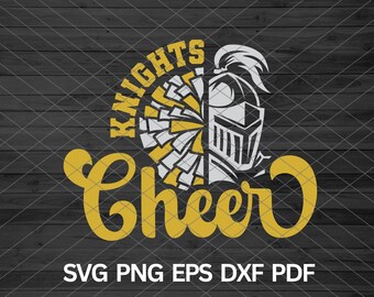 High School Knights Cheer svg, Knights svg, Knights mascot svg, Knights cut file cricut, Knights Cheer mom shirt, Knights Pride, Pom-pom svg