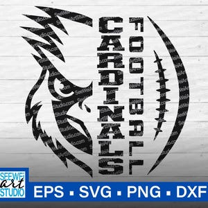 Fútbol americano de los Cardenales de secundaria (SVG), Cardenales (SVG), mascota de los Cardenales (SVG), orgullo escolar de los Cardenales, archivo de corte SVG de Cardenal (Cricut), Mamá del fútbol americano imagen 1