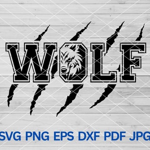 Wolf svg, Wolf scratches svg, Wolf Pride svg, Wolf School Spirit, Wolf Mascot svg, Wolf Claws svg png