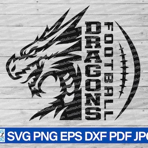High School Dragons Football svg, Dragons svg Cricut Silhouette files, Dragons mascot svg, Dragon School Spirit, Dragons Cheer Dragons Pride