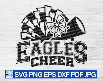 Eagles Cheer SVG, Eagles Cheer Pom SVG, Eagles mascotte SVG, Eagles School Spirit, Eagles Pride SVG, Cheer Mom shirt, Eagles Cheerleading SVG