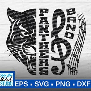 Panthers Band SVG, Panthers SVG, Panthers Marching Band SVG, Panthers mascotte SVG, Marching Band moeder Shirt SVG, Panthers Pride SVG