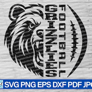 High School Grizzlies Football svg, Grizzlies svg, Grizzlies Mascot svg, Grizzlies Football Cheer mom svg, Grizzlies School Spirit svg