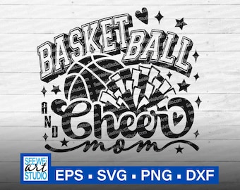 Basketball and Cheer Mom svg, Basketball Mama, Cheer Mom Shirt, Basketball Mama Shirt, Cheerleader Mom, mom of both svg Basketball Cheer Mom