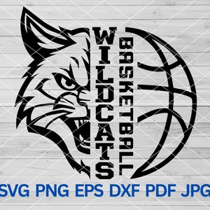 High School Wildcats Basketball svg, Wildcats svg Cut file for Cricut, Wildcats school spirit, Wildcats Mascot svg, Wildcat svg Wildcats svg