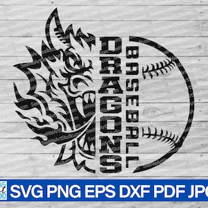 High School Dragons Baseball svg, Dragons svg Cricut Silhouette files, Dragons mascot svg, Dragon School Spirit, Dragons Cheer Dragons Pride