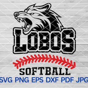 High School Lobos Softball svg, Lobos Pride svg, Wolf Svg, Lobos svg, Lobos Cut file for Cricut, Lobos Mascot svg, Lobos Softball Cheer Mom