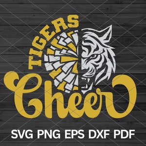 Tigers Cheer svg, Tigers svg, Tigers mascot svg, Tigers Cheer Cut Files Cricut svg, Tigers School Spirit, Tigers Pride, Tigers Cheerleading