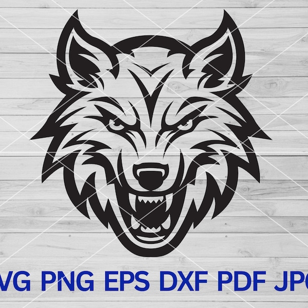 Wolf SVG, Wolves svg, Wolf svg Cut file for Cricut, Wolf Silhouette, Wolves Team Mascot, Wolf Mascot svg, school spirit, Wolf head png