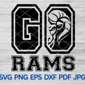 Go Rams svg, Ram Svg, Rams svg, Rams Pride, Rams School Spirit, Rams mascot svg, Rams Cheer Mom, High School Rams Sport Sublimation svg