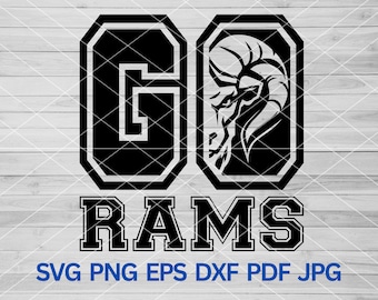 Go Rams svg, Ram Svg, Rams svg, Rams Pride, Rams School Spirit, Rams mascot svg, Rams Cheer Mom, High School Rams Sport Sublimation svg