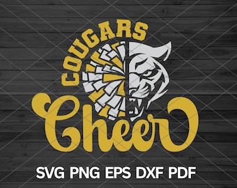 Cougars Cheer svg, Cougar svg, Cougars svg, Cougars mascot svg, Cougar School Spirit, Cougars Cheerleading, Cougars Pride, Cougars Cheer Mom