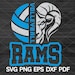 High School Rams Volleyball Svg, Ram Svg, Rams Svg, Rams Svg Cut Files ...