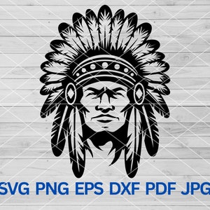 Indian Chief SVG, Warriors svg, Warrior svg, Warrior mascot svg, School Spirit, Sport School Pride Svg for Cricut, Indian svg, Indians svg