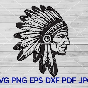 Indian Chief SVG, Warriors svg, Warrior svg, Warrior mascot svg, School Spirit, Sport School Pride Svg for Cricut, Indian svg, Indians svg