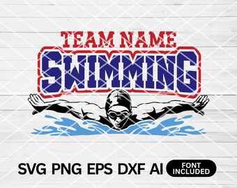 Custom Swimming Team Template svg, Swimming Mascot Template svg, Swimmer svg, Swim Team Template Files For Cricut, Swim Svg for Personalized