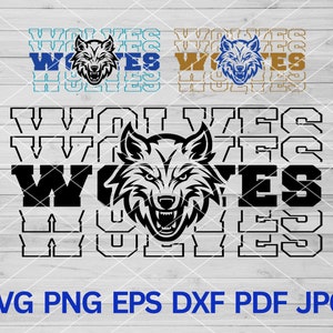 Wolves svg, Wolf SVG, Wolves Cut file for Cricut, Wolves Team svg, Wolves Pride, Wolves Mascot svg, Wolves school spirit, Wolves Cheer svg