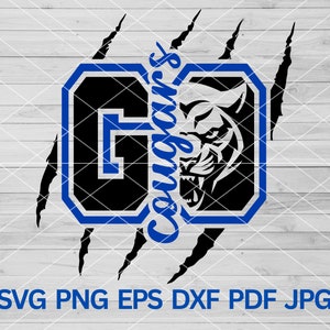 Go Cougars svg, Cougar Pride svg, Cougar svg, High School Cougars Sport Sublimation svg, Cougars mascot svg, Cougar Claws svg, Cougars Cheer