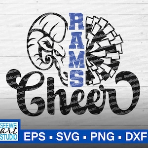 Rams Cheer svg, Ram Svg, Rams svg, Rams Cheerleading svg Cut Files Cricut, Rams school svg sports, Rams mascot svg, Rams Pride, Pom Pom svg