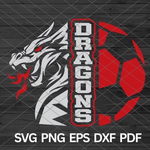 High School Dragons Soccer svg, Dragons svg Cricut files, Dragons mascot svg, Dragon School Spirit, Dragons Cheer Dragons Pride, Soccer Ball